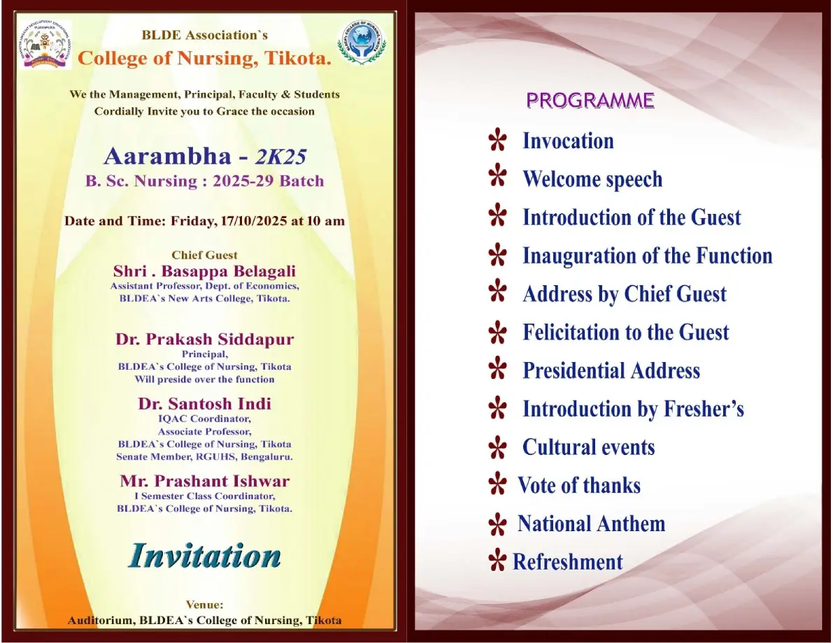 BLDE College of Nursing in Tikota - News & Events - 2025