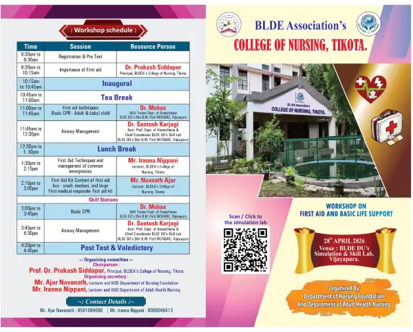 Workshop on First aid and CPR on 28/04/2026